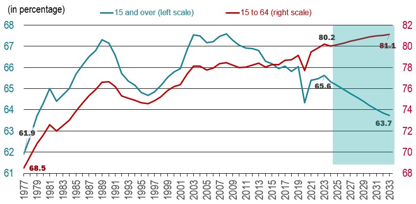 Taux d’activité moyen (15+ et 15-64)